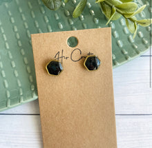 Load image into Gallery viewer, Hexagon Stud Earrings