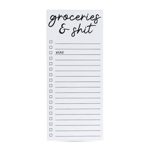 Groceries & shit (wine) list pad