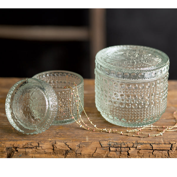 Decorative Glass Jars, Set of 2
