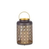 Brown Metal Lantern with Gold Interior