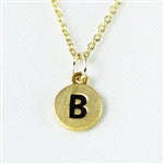 Gold Dainty Disc Initial Necklace