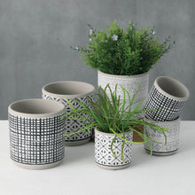 Load image into Gallery viewer, Large Gray Patterned Pot Assorted Primal Print