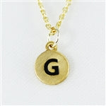 Gold Dainty Disc Initial Necklace