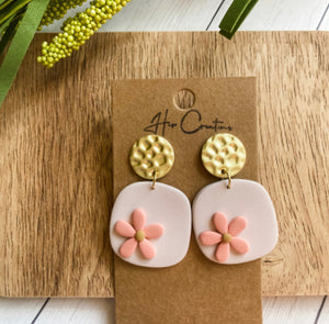 Lt. Pink Floral Clay Earring