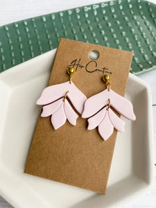 Light Pink Clay Earring with Gold Post