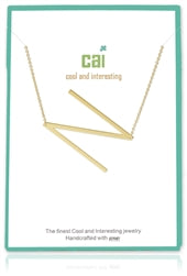 Gold Medium Sideways Initial Necklace