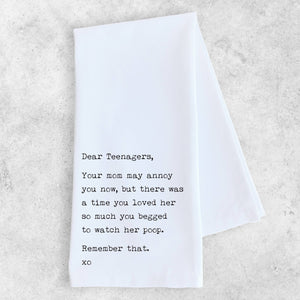 Dear Teenagers - Tea Towel