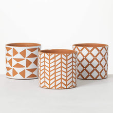 Load image into Gallery viewer, Geometric Print Terracotta Pot