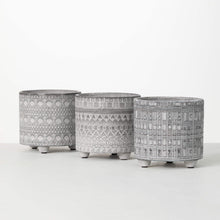 Load image into Gallery viewer, Gray Geometric Print  Pot