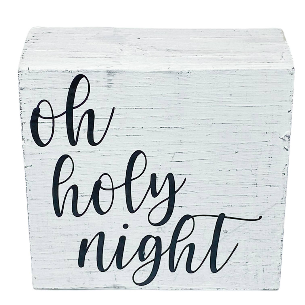 Oh Holy Night Wood Sign