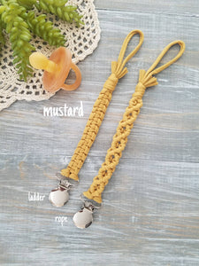 Macrame Pacifier Clips (Assorted Colors)