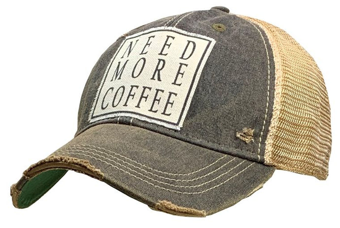 Need More Coffee Distressed Trucker Cap